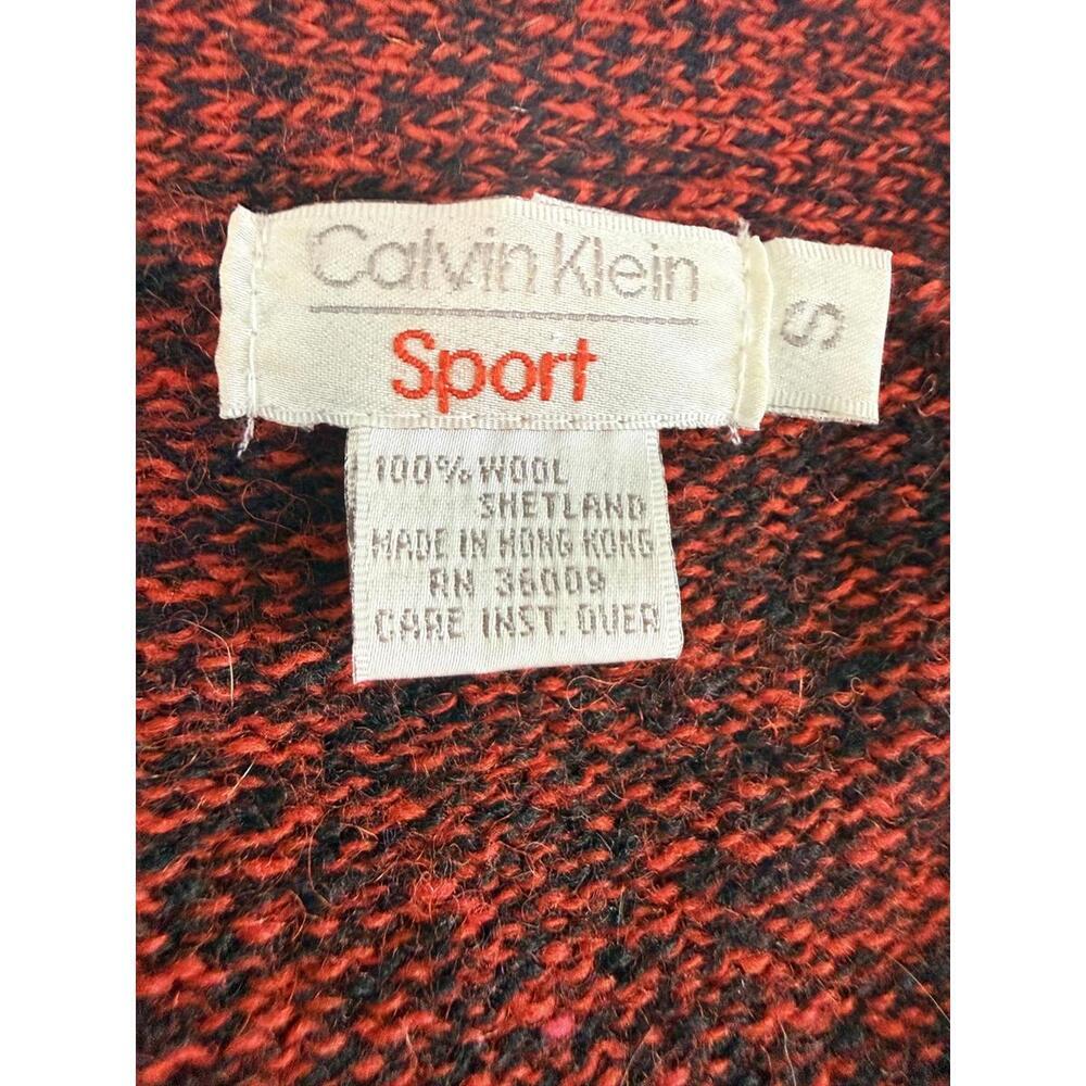 Vintage Calvin Klein Sport Wool Cardigan – Red & Black – Size Small - Picture 4 of 5